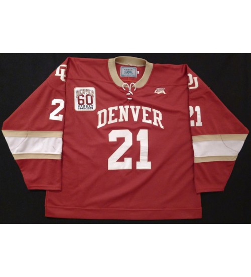 Custom NCAA 2009-10 Denver Pioneers 21 William Wrenn Hockey Jersey Alternate Red